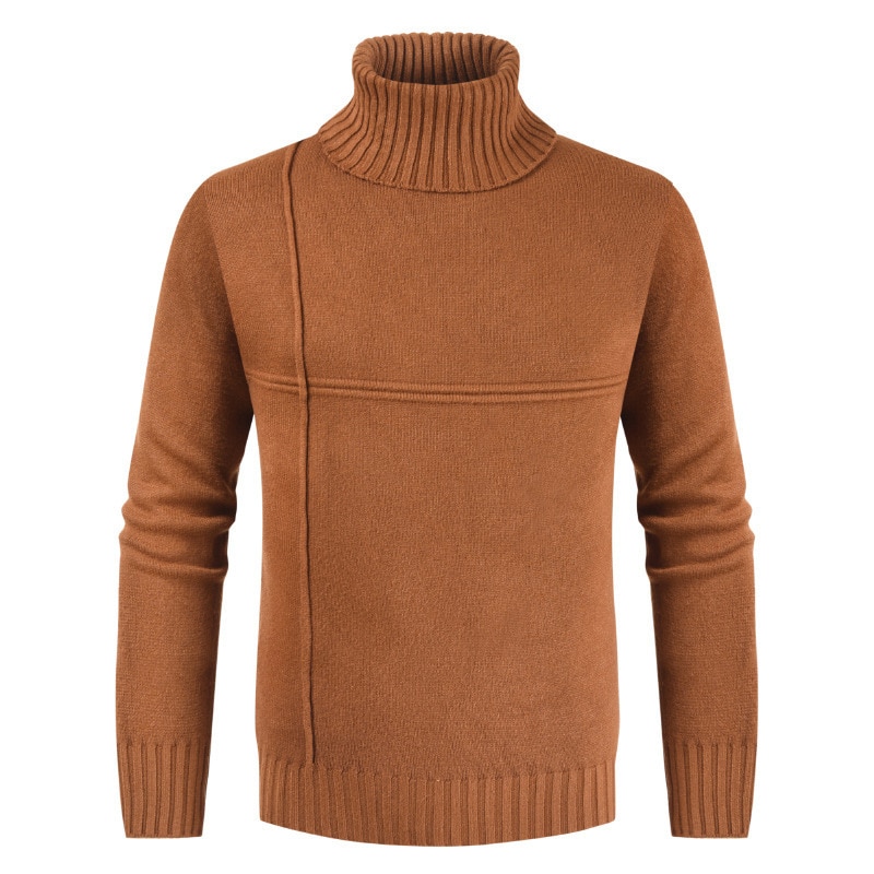 2020 새로운 도착 스트라이프 남자의 터틀넥 스웨터 겨울 코튼 블렌드 대형 풀오버 솔리드 컬러 슬림 스웨터 캐주얼 남자 옷